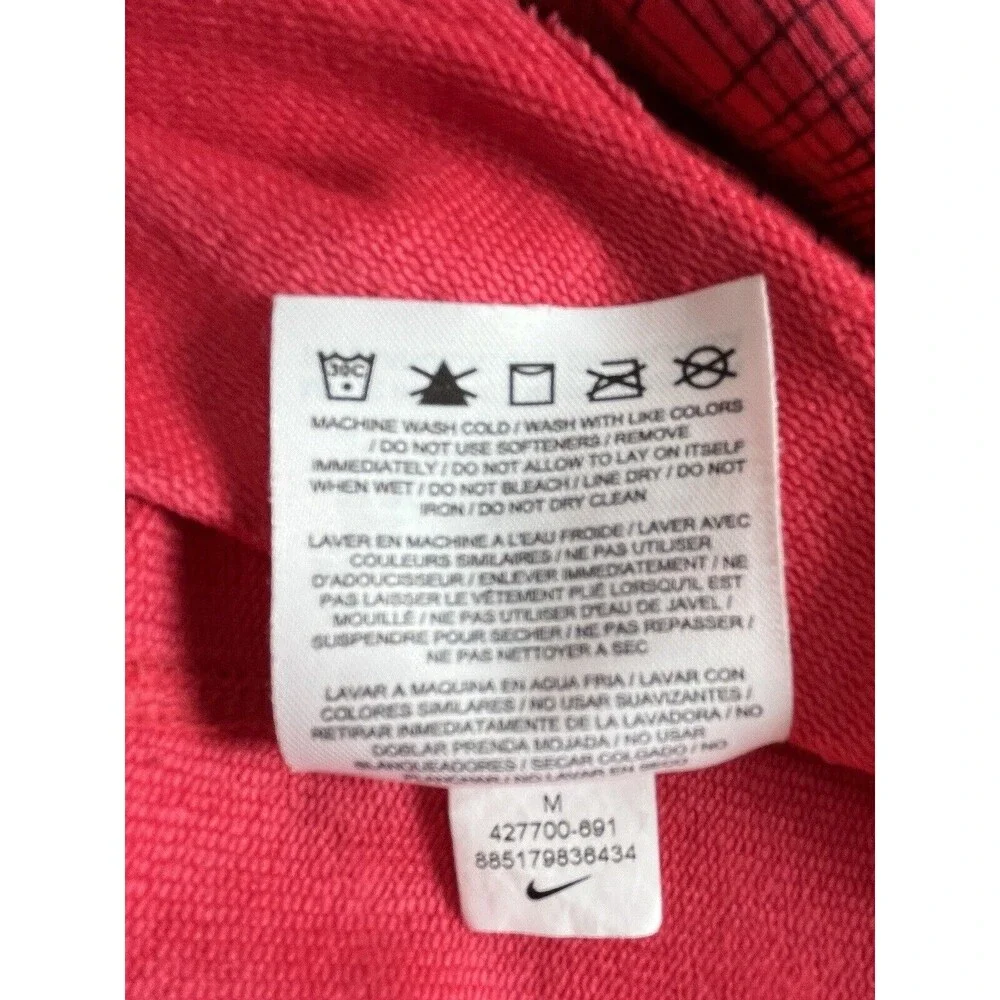 Womens Nike Dry Fit Hooded Pullover Athletic Jacket Hot pink Techno Print.Sz Med
